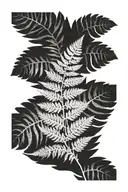 fern leaf negative tattoo design idea