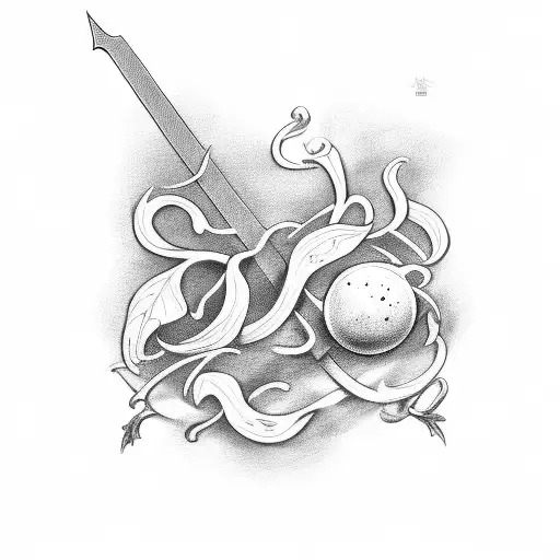 vine sword tattoo design idea