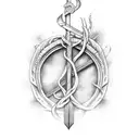 vine sword tattoo design idea