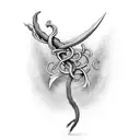 vine sword tattoo design idea