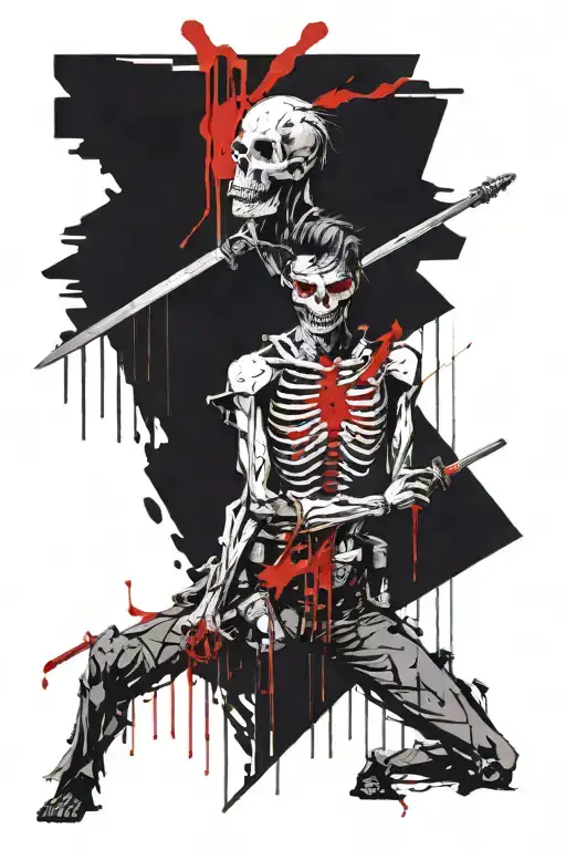 A night in shining armor, but he's a zombie with a sword tattoo design idea