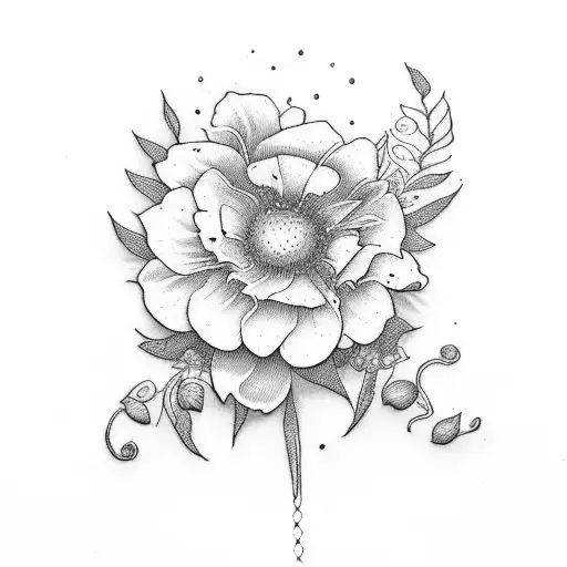December and January birth flower tattoo design idea