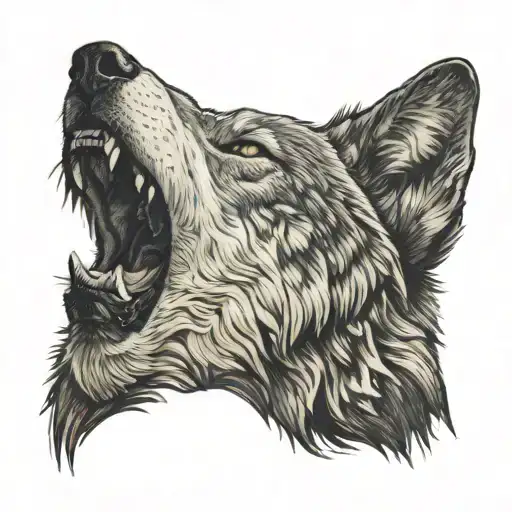 Howling Gray Wolf tattoo design idea