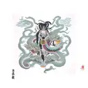 black women Medusa with dragon hair  tattoo design idea