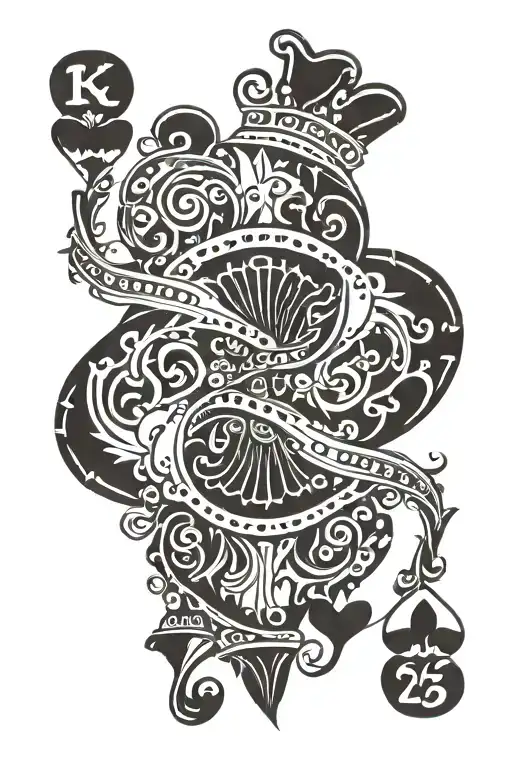 King of hearts playing card tattoo design idea