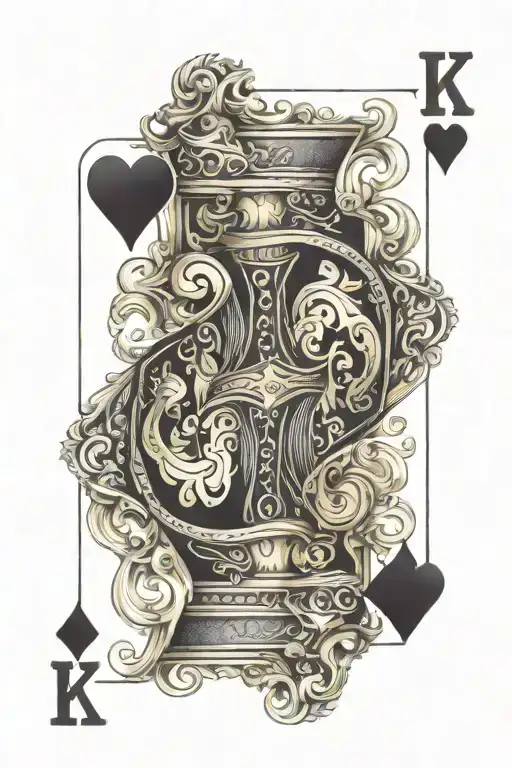 King of hearts playing card tattoo design idea