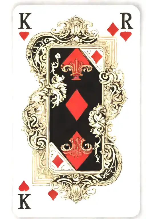 suicide King of hearts playing card deck tattoo design idea