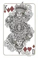King of hearts playing card tattoo design idea