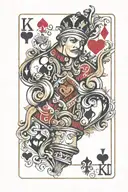 King of hearts playing card tattoo design idea
