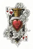 king of hearts playing card tattoo design idea