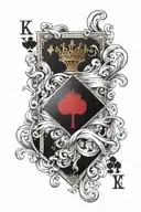king of hearts playing card tattoo design idea