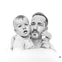 dad with his son in tattoo design idea