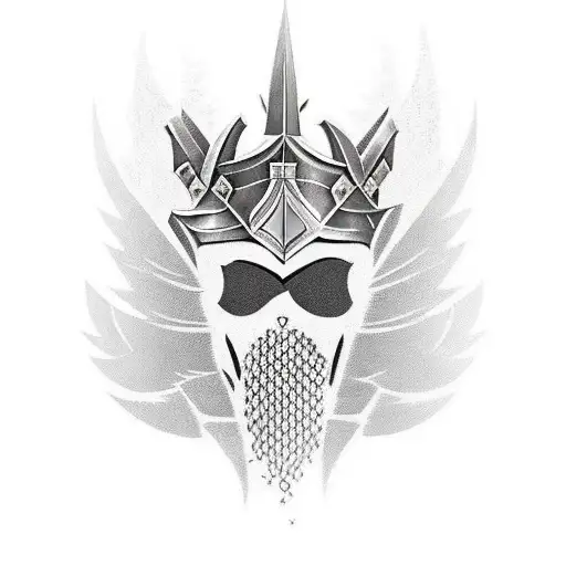 Left shoulder tattoo of a knight’s shoulder armor including chain mail and leather.  A phoenix should be in the middle a tattoo design idea
