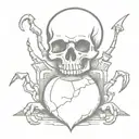 skull, scorpion, rose, castle tattoo design idea