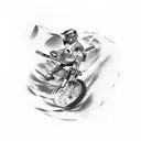 Incorporate elements of motocross and handball in a Japanese inspired sleeve tattoo tattoo design idea