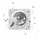 An astronaut floating in a galaxy-filled ocean, representing the client's love for NASA, space, and the ocean. tattoo design idea