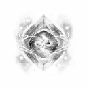 A nebula-inspired design with the client's favorite quote about education incorporated within it, symbolizing their dedication to teaching and learning. tattoo design idea