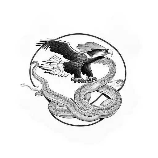 Eagle Snake Tattoo' Mouse Pad | Spreadshirt