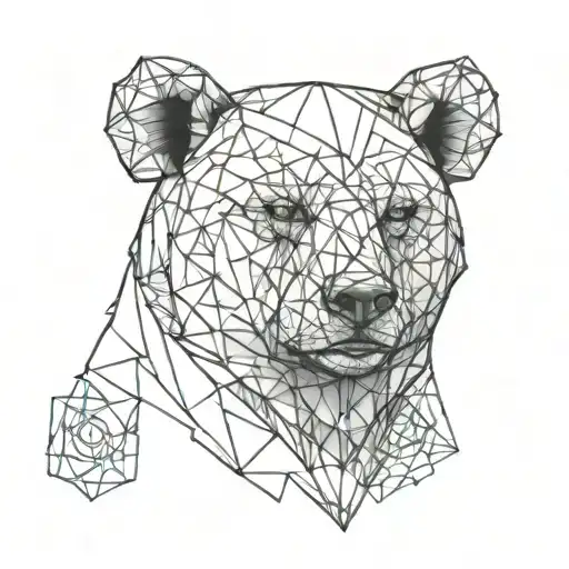 BEAR CUB WEARING A SMALL CROWN tattoo design idea