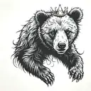 BEAR CUB WEARING A SMALL CROWN tattoo design idea