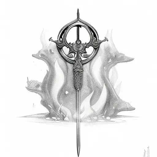 Sketch Sword Tattoo Idea - BlackInk AI