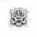skull roses snakes tattoo design idea