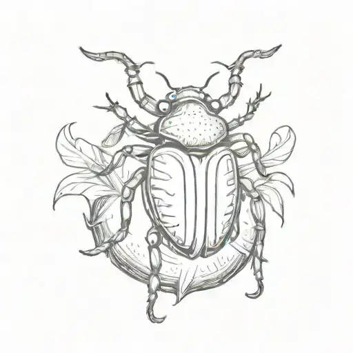 king beetle on coconut  tattoo design idea