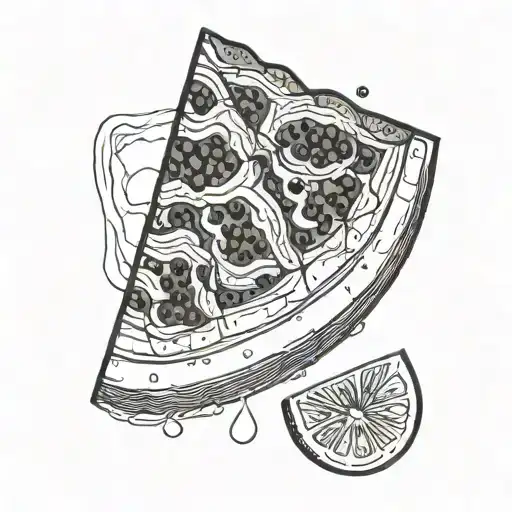 watermelon slice and keffiyeh  tattoo design idea