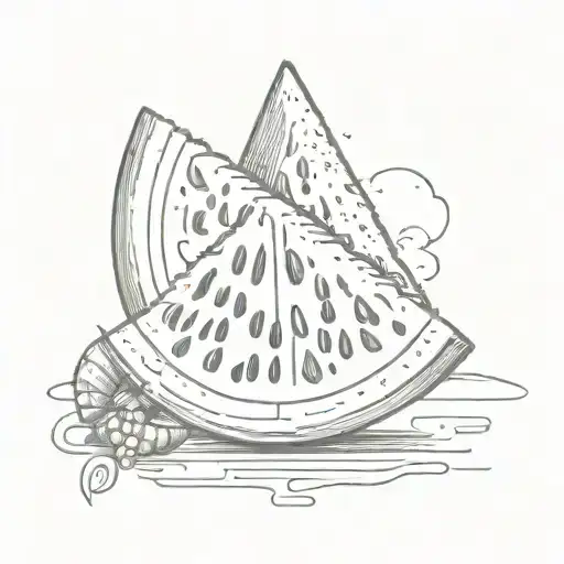watermelon slice and keffiyeh  tattoo design idea