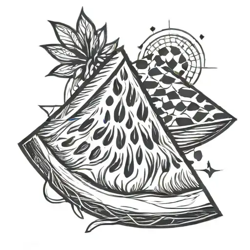 watermelon slice and keffiyeh  tattoo design idea