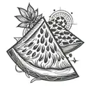 watermelon slice and keffiyeh  tattoo design idea
