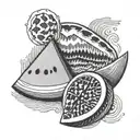 watermelon slice and keffiyeh  tattoo design idea
