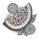 watermelon slice and keffiyeh  tattoo design idea