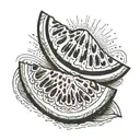 watermelon slice and keffiyeh  tattoo design idea