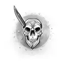 Skull with aries tattoo design idea