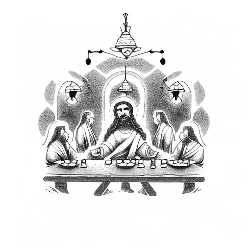 last supper tattoo design idea
