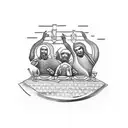 last supper minimalism  tattoo design idea