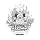 last supper minimalism  tattoo design idea