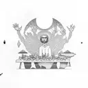 last supper minimalism  tattoo design idea