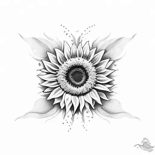 Sunflower tattoo design idea