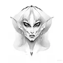 devil lady face tattoo design idea