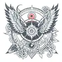 Sharingan crow with wings for sleeve tattoo tattoo design idea
