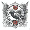 Sharingan crow with wings for sleeve tattoo tattoo design idea