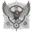 Sharingan crow with wings for sleeve tattoo tattoo design idea