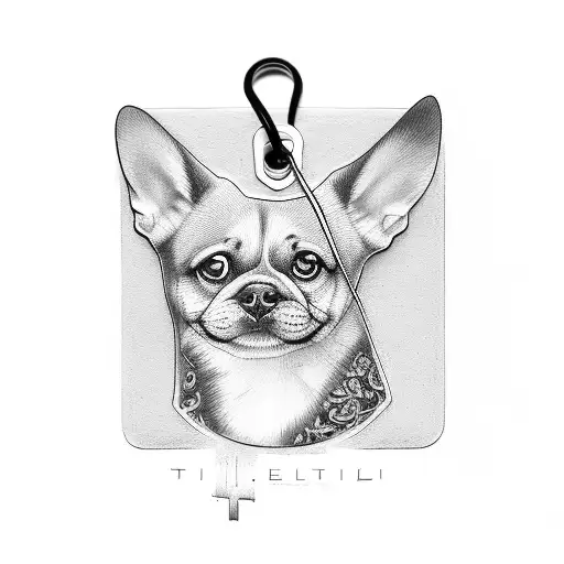 dog tag tattoo design idea