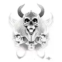 Skull Vikings Wolf Tod tattoo design idea