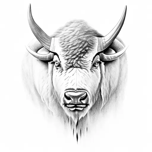 A buffalo with the face of Orixá Oya/Iansã tattoo design idea