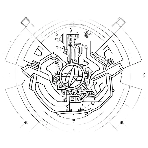 Design a tattoo that showcases the fusion of programming and history. tattoo design idea