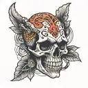 ovni brain skull tattoo design idea