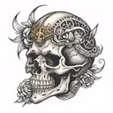 ovni brain skull tattoo design idea